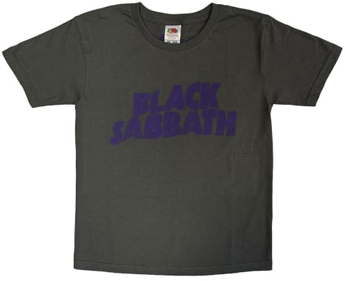 Black Sabbath Childrens/Kids Wavy Logo T-Shirt (11-12 Years) (Charcoal Grey)