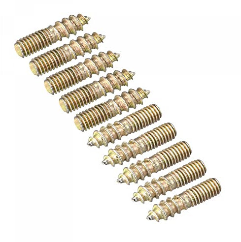 sourcing map M4x16mm Hanger Bolts, 12pcs Double Ended Thread Dowel Screws for Wood Furniture