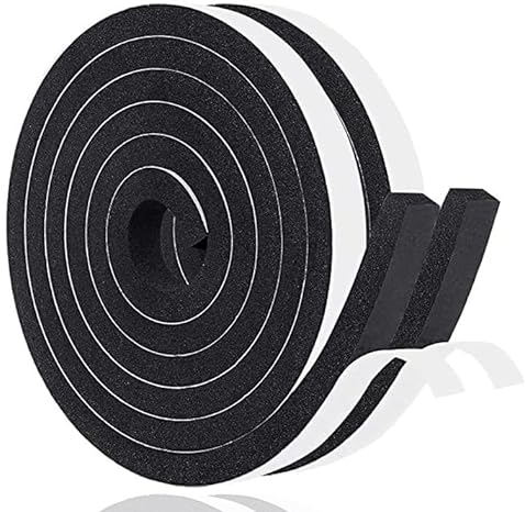 Guarnizione Finestra Porta Nastro Sigillante Autoadesivo in Gommapiuma, Alta Densità Neoprene Isolamento Nastro Sigillante per Anti Freddo, Rumore e Collisione (12mm x 10mm/4M,) Nero