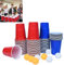 AufuN [200+20 Premium Beer Pong Becher, Beerpong Partybecher, 100 Red Cups + 100 Blue Cups+20 Tischtennisbälle, Wiederholbare Trinkbecher Camping Cocktail Bier Weihnachten Geburtstag Hochzeit