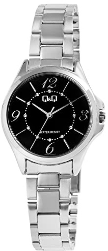 Q&Q Damen-Uhr Edelstahl Faltschließe 3 Bar Analog Quarz Q44A-002PY