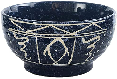 Assiette de diner Original Bowls Bol en céramique peint à la main de 17,8 cm, bol à ramen créatif de grande capacité Assiette à salade de fruits Bol rond for petit-déjeuner à la maison de style japona