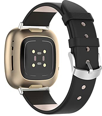KAREN66 Leder Armband Kompatibel mit Fitbit Versa 3/ Versa 4/ Sense/Sense 2 Armband - Weiches Leder Uhrenarmband Replacement Wechselarmband Ersatzarmband für Fitbit Versa 3/ Versa 4/ Sense/Sense 2