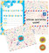 BestaFiesta 36 Kids Childrens Birthday Party Invitations Kids Invites with Folding Envelope Design and Holographic Stickers (Blue)