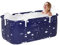 Sinbide Tragbare Badewanne, 125cm/132cm faltbare und movable Wanne Geeignet für Erwachsene, Große Familien, Mit 2 Ablauflöchern und 2.0 verdicktem Rohr (132cm)