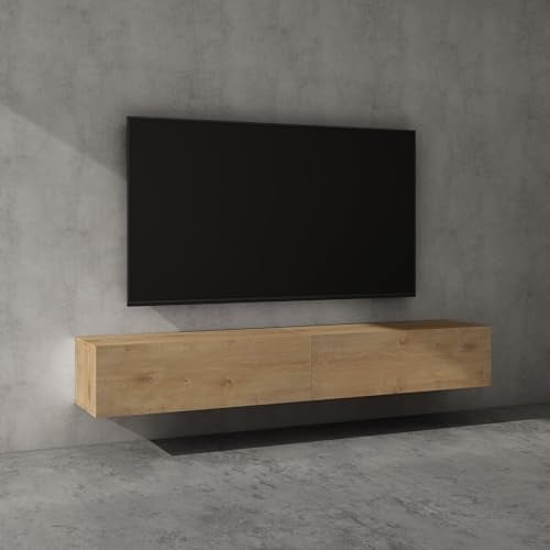doporro TV Lowboard hängend Fernsehschrank Wohnzimmer | TV-Schrank hängend Fernsehtisch Fernsehschrank Hängeschrank 200cm