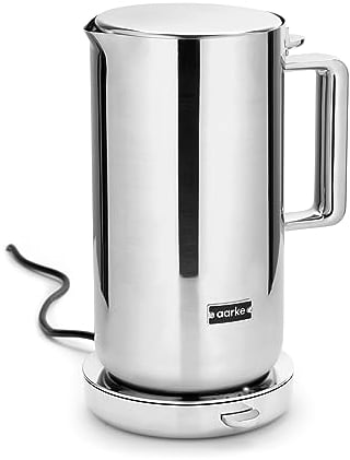 Aarke Kettle in Stainless Steel with Multiple Temperature Settings, 360° Swivel Base, Quiet Boiling and Non-drip Spout, Capacity of 1.2 Litre