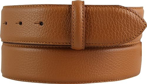 BELTINGER Wechselgürtel aus gemasertem Leder mit Steppnaht ohne Schnalle 4 cm | Modischer Druckknopf-Gürtel mit Pigmentprägung 40mm Damen Herren