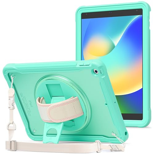 ProCase Kompatibel für iPad 10.2 Case iPad 9th 8th 7th Generation 2021/2020/2019 Case, Heavy Duty Shockproof Rugged Case 360 Grad drehbarer Kickstand Schutzhülle Case -Mintgrün