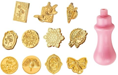 12pcs Wachs Stempel Set, Wachsstempel Köpfe,Wachssiegel Stempel, Wachs Siegel Stempel Kit, Siegelstempel,für Umschlag/Einladungen/Karten/Geschenk/Retro Wachs Siegel