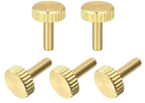 sourcing map Lot de 5 vis moletées M3 x 12 mm plates en laiton pour maison, électronique, machine