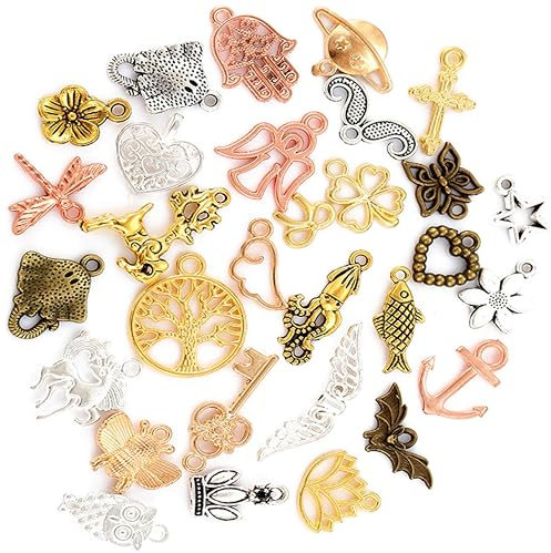 VYZUTR 150 Stück Charms Anhänger, mini Metall Anhänger Gemischte Schmuckanhänger, Vintage Aesthetic Accessoires zum DIY&Schmuck Handwerk