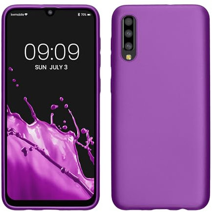 kwmobile Case kompatibel mit Samsung Galaxy A50 Hülle - Schutzhülle aus Silikon metallisch schimmernd - Handyhülle Metallic Violett