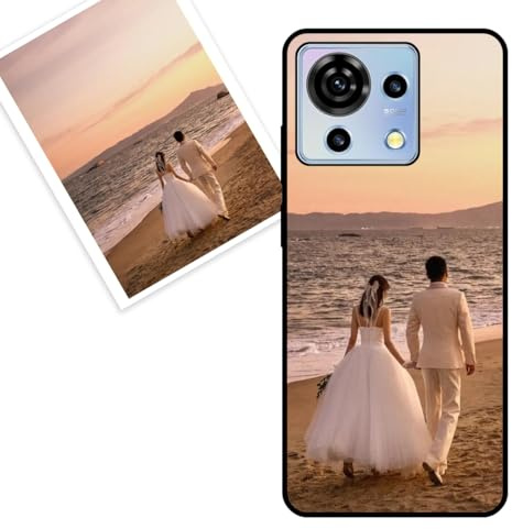 KARTXITAI personalisierte Handyhülle Kompatibel mit ZTE Blade V50 Vita/V50 2023,Stoßfeste Schutzhülle mit Weiche Bumper hülle selber gestalten-case personalisiert mit Foto,Bildern,oder Text -SCHWARZ