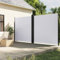 Homgoday Toldo lateral extensible, protección solar, estor lateral, opaco, protección visual, para balcón, terraza y jardín, color blanco, 220 x 1200 cm