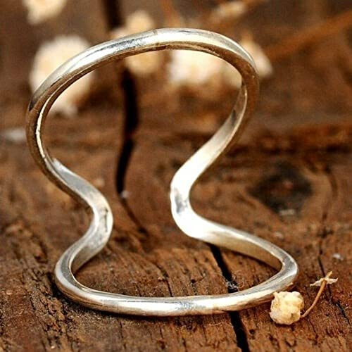 SHOUKAII Antik-Design Arthritis-Schienenring Sterlingsilber Daumen einfacher Ring Meditation Statement-Schmuck