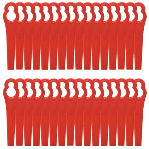 50 Piezas Cuchilla Cortacesped Rojo Recambio, Cuchillas de Plástico para Desbrozadora, Cuchillas Cortador de Césped Repuesto, Cuchillas de Plástico Cortacésped, Accesorio y Cuchilla de Repuesto