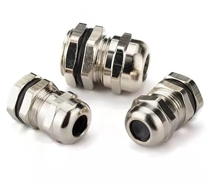 Cable Gland Connector IP68 Nickel Plated Brass Metric Cable M8 M10 M12 M14 M16 M18-M36 Fit 18-25mm for 4-8mm Cable IDGTTLDF(M14x1.5mm Fit 4-8mm)