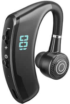 SHUGWA On-Ear Headset Bone Conduction TWS bluetooth 5.2 Earphones Display Headphones Noise Cancellation Sport Headsets For Smart Phone Bluetooth Headset(V9S)