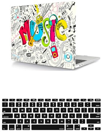 HLAAJJX Hülle Kompatibel mit MacBook Pro 16 Zoll A2485 A2780 A2991 M1 M2 M3 2021 2023 mit Liquid Retina Display Touch ID, Plastik Hartschale Matt Case & Tastaturschutz,Musik