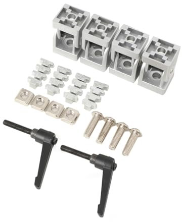MECUTP 4 Stück Winkelverbinder Gelenkverbinder Gelenk Aluprofil Einstellbarer Gelenk Für 3030 Aluprofil 180° Flexibler Scharnier Drehgelenk Befestigungsmaterial - Aus Zinklegierung