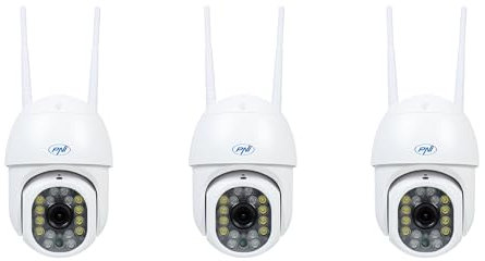PNI 3-teiliges Kit IP440 WiFi PTZ kabellose Videoüberwachungskamera, 4 MP, Digitalzoom, Micro-SD-Steckplatz, eigenständig, Bewegungserkennungsalarm, Bewegungsverfolgung