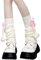 Fexofao Y2k Leg Warmer Cutecore Knee High Socks with Bow and Fur Ball Winter Cute Lolita Leg Warmers Streetwear (Pink, One Size)