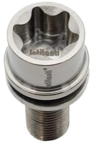 Bullone ruota con rondella flottante in titanio grado 10.9 con dimensioni M14*1.5 * 28 e chiave in titanio inclusa compatibile con(Silver)