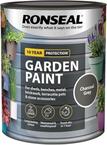 SuperGift.com Garden paint adds colour, waterproofs, and improves water repellence (Charcoal Grey, 0.75 Liters)