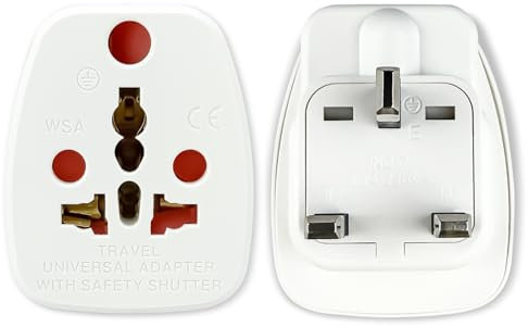 2 Pièces Adaptateur Prise Anglaise, Adaptateur UK, Adaptateur Type G pour Les États-USA A/B, UK G, Afrique du Sud M, Inde D, Europe C&E/F, Australie I, etc