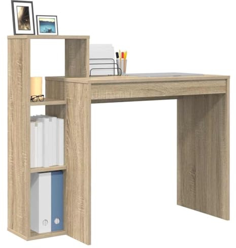 vidaXL Schreibtisch Sonoma-Eiche Holzwerkstoff 100 x 40 x 90 cm | Kompakte Größe passt in jedes Zimmer, Elegantes Sonoma-Eiche-Finish, Zwei geräumige Regale helfen bei der Organisation