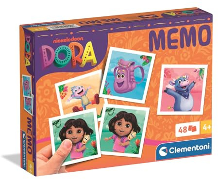 Clementoni Memo Kompakt Dora - Gedächtsnisspiel für Kinder ab 3 Jahren mit 48 Karten - Ideal als Reisespiel - 18207