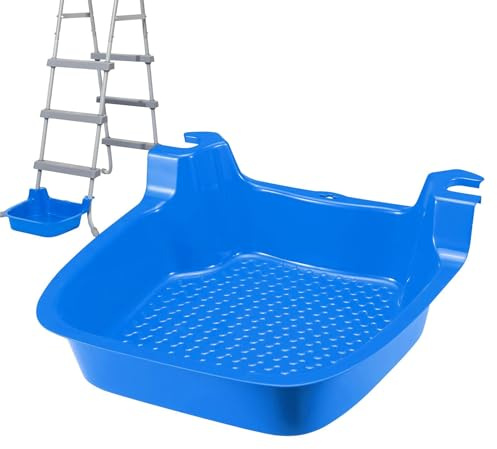 Pool Fußwaschbecken, 41x40.5x13cm Poolleiter-Fußwanne, Tragbares rutschfeste Poolleiter Fußwanne für Erwachsene, UV-Beständiges Rutschfeste Fußbadewanne für Poolbereich für Pool, Dusche