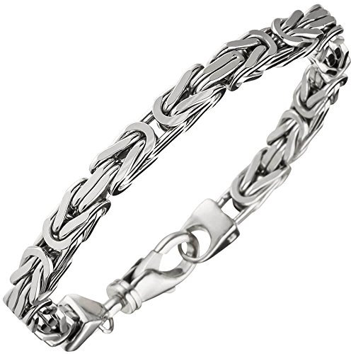 6mm Königsarmband Armkette Armschmuck 925 Silber rhodiniert massiv Herren 23cm