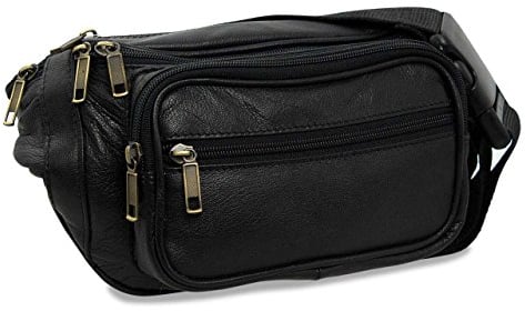 STILORD 'Maverick' Leder Bauchtasche Gürteltasche Umhängetasche Hüfttasche Kameratasche Handy Reise Festival Trekking Damen Herren weiches Leder, Farbe:schwarz