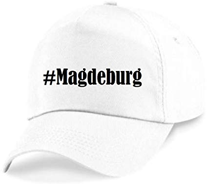 Reifen-Markt Base Cap Hashtag #Magdeburg Größe Uni Farbe Weiss Druck Schwarz