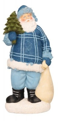 Unbekannt Weihnachtsmann Nikolaus Dekofigur Weihnachten Santa X-Mas Dekoration 35 cm (Blau)
