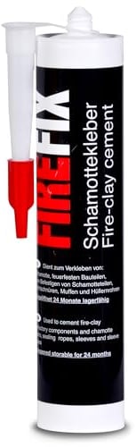 FIREFIX 2059 Schamottkleber 310ml für Kaminofen I Hitzebeständiger Kleber bis zu 1.000 °C I Geeignet zum Anbringen von Schamottstein & Bruchstücken