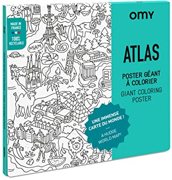 O'my Poster Riese zum Ausmalen Atlas 100 x 70 cm