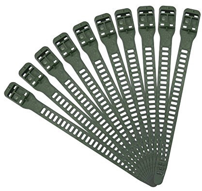 10 St. Softbinder Pflanzenbinder, Kabelbinder, Planzenclips, Blumenbinder, Flexbinder in grün zur Sicherung und Unterstützung von Pflanzen, Größe:11 x 260 mm