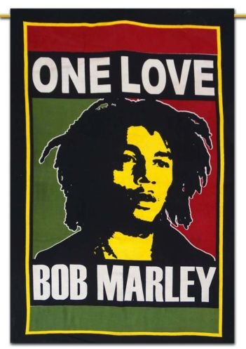Sophia-Art Wandteppich zum Aufhängen, Baumwolle, mehrfarbig, Dekor, handgefertigt, Bob Marley, indisch, ethnisch, Vintage, einzigartiges Poster (Bob Marley-5)