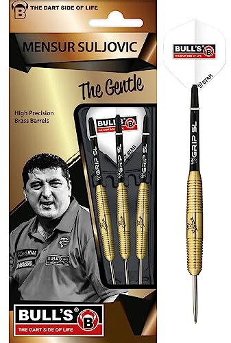 BULL'S Herren Mensur Suljovic Team Player Steel Dart Brass, Gold, 55 mm
