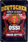 WOGEKA ART Retro Blechschild - Deutscher durch Geburt - Ossi durch die Gnade Gottes - witziger Spruch Geschenk-IdeeGeburtstag Weihnachten Deko 20x30 cm Vintage-Design Metall 907