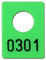 100 Garderobenmarken Kunststoff, Plastik in neongrün mit Ziffernprägung, div. Nummerkreise wählbar (neongrün, Nr. 0601-0700)