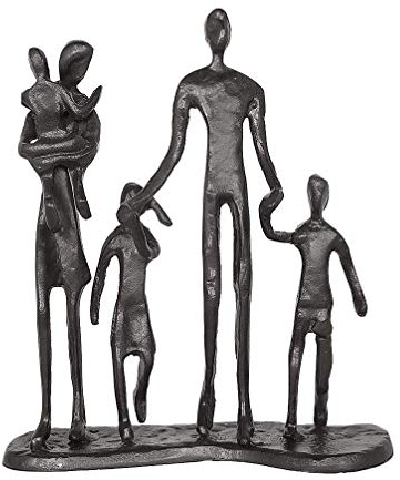 Aoneky Familie Figur Statue - Metall Kunst Skulptur Geschenk für Jahrestag, Geburtstag,Dekoration für Haushalt und Büro (Familie von 5)