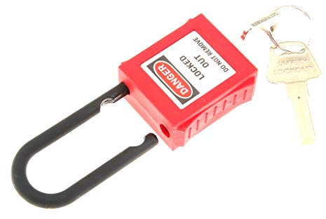 perfk Serrure de Sécurité Verrouillage du Disjoncteur Cadenas de Consignation de Sécurité - 38 mm, 10 Couleurs au Choix - rouge