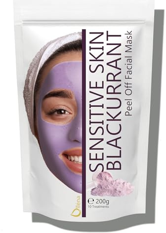 Peel-Off Feuchtigkeitspuder Maske, Mitesserentferner Gesichtsmaske Vegan, kein Abwaschen, Peeling und Porenreinigung 200 g + freie Dosis (Schwarze Johannisbeere Maske für empfindliche Haut)