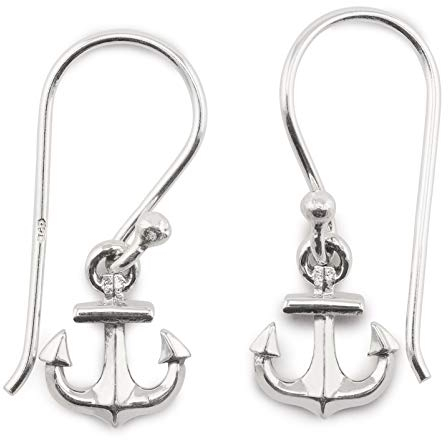 Monkimau Damen Ohrringe Anker Ohrhänger aus 925 Sterling Silver echt Silber oxidiert