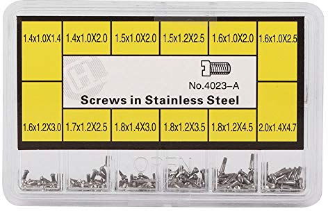Qiterr Watch Case Screw, Watch Repair Kit, Stainless Steel Watch Back Cover Screw Watch Repairing Tools Accessories for Watchmakers and Watch Repairing Workers (4023-A)