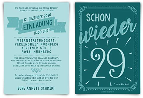 Kartenmachen.de 10 x Runder 70. Geburtstag individuelle Einladungskarten Einladungen - schon wieder 29